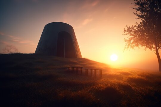 Resurrection - Tomb Empty With At Sunrise. Generative AI