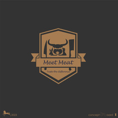 Meat Pork Butcher Brand Logo