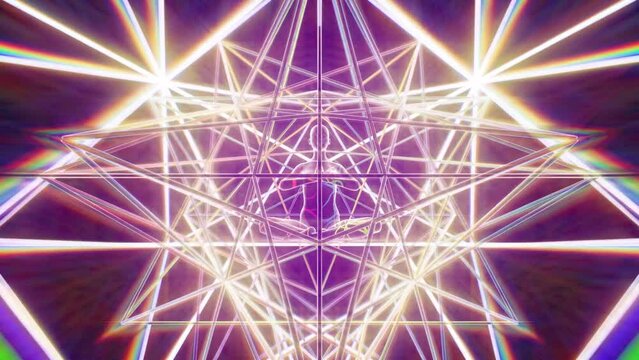 looped 3d animation radiance of the energy astral system of merkaba