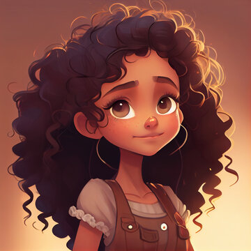 portrait of a girl with curly hair