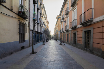 Obraz premium Facade of residential buildings in Madrid, Europa