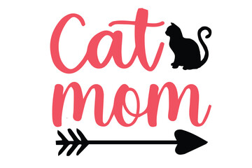 cat mom t shirt design
