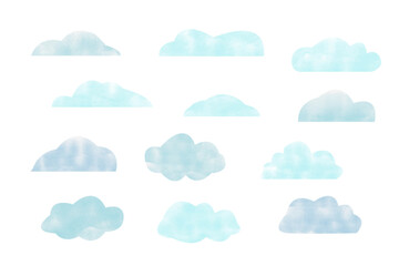 Watercolor Hand drawn clouds