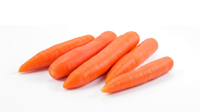 Carrots isolated on white background,  Created using generative AI tools.