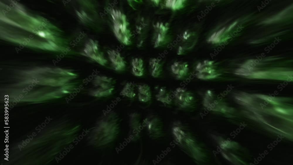 Poster black background with a spider web in animation. motion. the emerging murky code in abstraction.