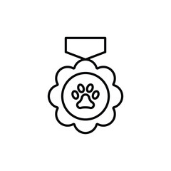 medal for the dog. outline icon