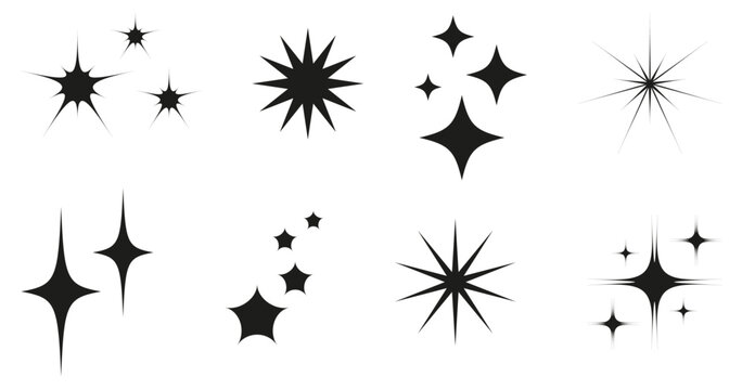 Set of black stars