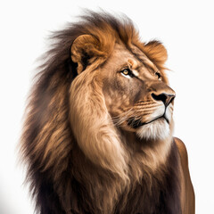 photo of a realistic lion looking to the side 4k