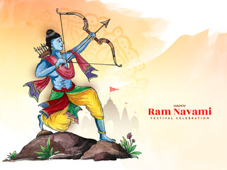 Religious Happy Ram navami Hindu festival celebration background design
