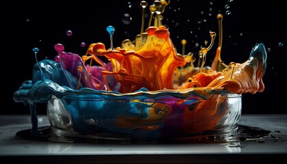 Fototapeta na wymiar wallpaper liquid multi-colour explosiv glass