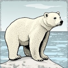 Obraz na płótnie Canvas polar bear on ice clip art