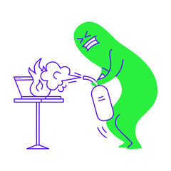 Extinguishing burning computer