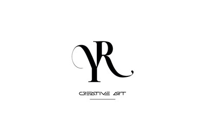 YR, RY, Y, R abstract letters logo monogram - obrazy, fototapety, plakaty