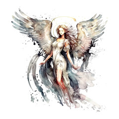 Beautiful angel with wings in brown background vector