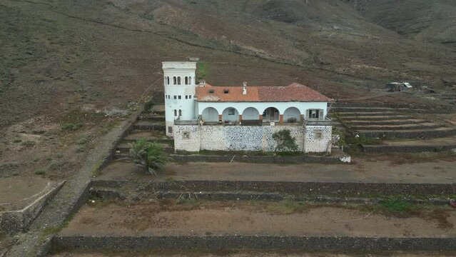 aerial view of a remote Villa  Fuerteventura. Canary Islands