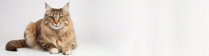 Naklejka na ściany i meble American Bobtail Cat On White Background . Generative AI