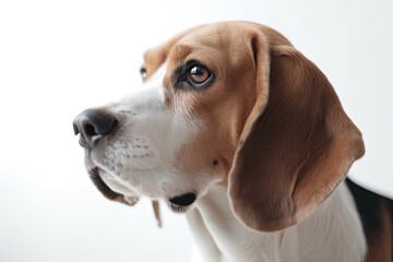 Beagle Dog On White Background. Generative AI