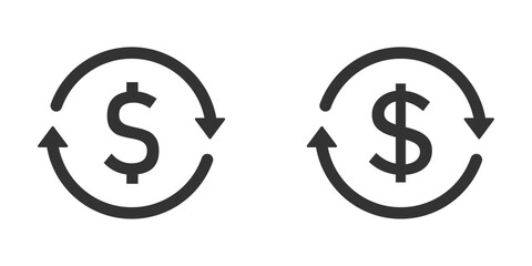 Currency conversion flat vector icons set