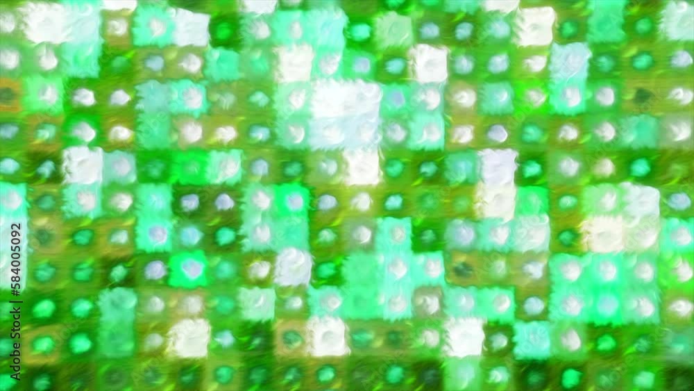 Poster green constructor in computer graphics. motion. a bright puzzle made in animation that is highlighte