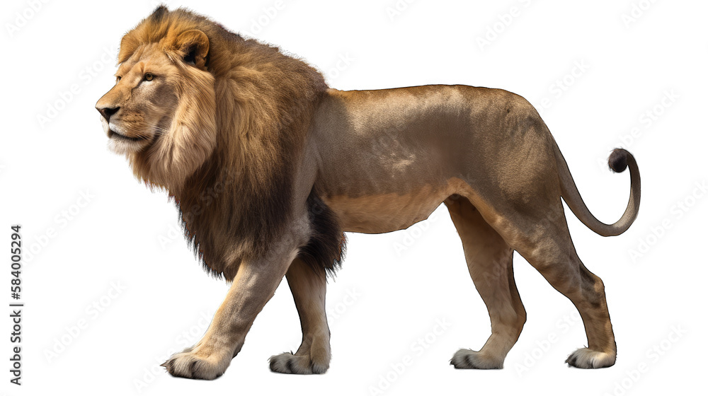 Canvas Prints lion isolated on white background. generative ai
