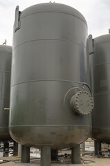 Air receiver tank for air compressor on power plant project. The photo is suitable to use for industry background photography, power plant poster and electricity content media.