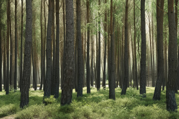 Trees in the forest. Generative AI