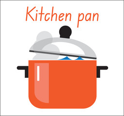 Vector images of equipment and items for the kitchen (kitchen pans).
