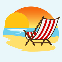 Beach Chair Vector Art, Illustration, Icon and Graphic