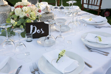 Destination wedding table setting