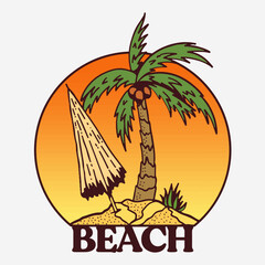 Beach Vector Art, Illustration, Icon and Graphic
