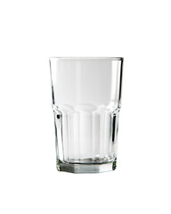 Empty glass isolated on white background. Closeup.