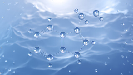 indole-3-carbinol molecular structure, 3d model molecule, cruciferous vegetable molecule, structural chemical formula view from a microscope
