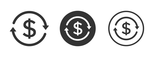 Currency conversion vector icons