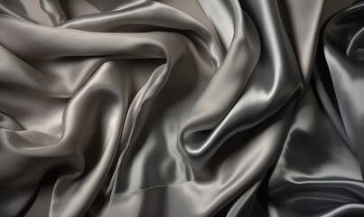  a close up view of a silver fabric with a very long, wavy pattern.  generative ai