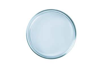 Petri dish empty blue glass isolated. PNG.