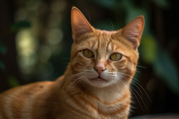 Naklejka na ściany i meble orange cat with blurry background