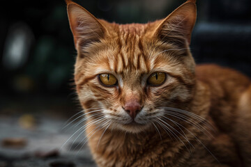 Fototapeta na wymiar orange cat with blurry background