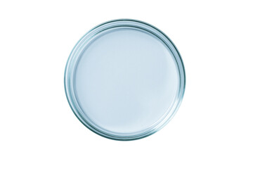 Petri dish empty blue glass isolated. PNG.
