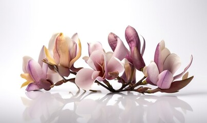  a bunch of flowers that are on a white table top.  generative ai