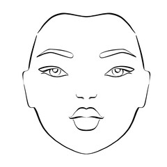 Woman face chart for make up artists