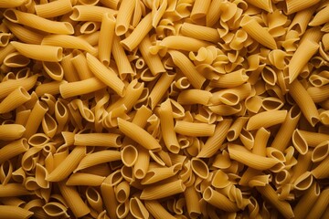  a pile of yellow pasta noodles with a lot of them.  generative ai
