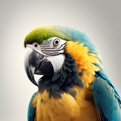 yellow green and blue macaw