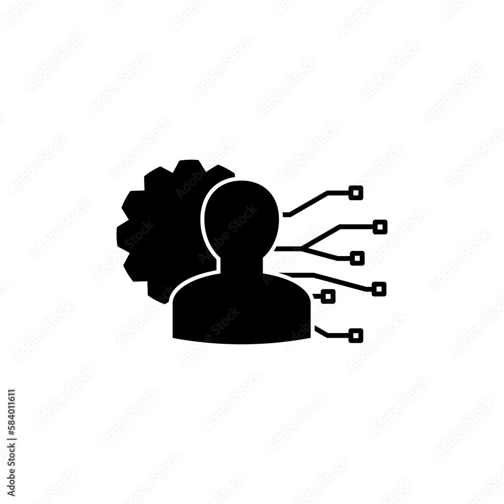 Poster artificial intelligence icon isolated on transparent background