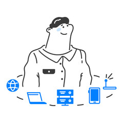 Man Is Excited About Modern Technology And Gadgets