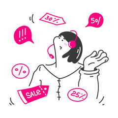 Woman Offers Discounts And Promotions Over The Phone