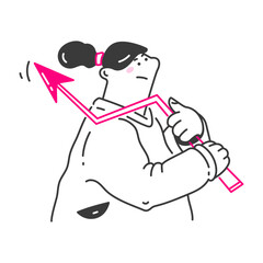 Woman Holding Growth Chart