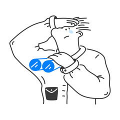 Man Looking Distance Using Binoculars