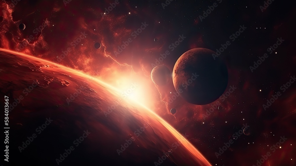 Wall mural galaxy and nebula. abstract space background. endless universe with stars and galaxies in outer spac