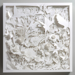 Artistic Paper Landscape: A Stunning Depiction of Nature Through Folded and Cut White Paper