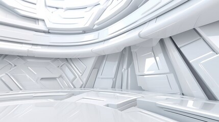 White futuristic building inside, background, texture